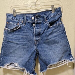 Levi's Distressed Blue Jean Shorts